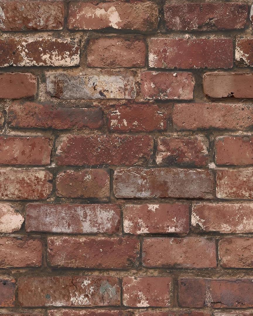 Sevalo Red Brick Wallpaper Peel and Stick Contact Paper for Walls Faux 3D Vintage Brick Wrapping Paper Self-Adhesive Removable Wallpaper Realistic Bedroom Bathroom Waterproof Accent Wall 17.3393