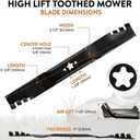 580244002 580244001 22 Inch Mulching Toothed Blade for Husqvarna HU550F HU550FH HU675FE HU700F HU700L HU725E HU725F HU725FH HU775H HU725AWD HU800H 22'' Deck Lawn Mower, High Lift