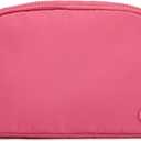 Pander Two Way Zipper Fanny Pack Nylon Everywhere Belt Bag for Women, Water Repellent Waist Packs, Crossbody Bags with Adjustable Strap (Hot Pink)