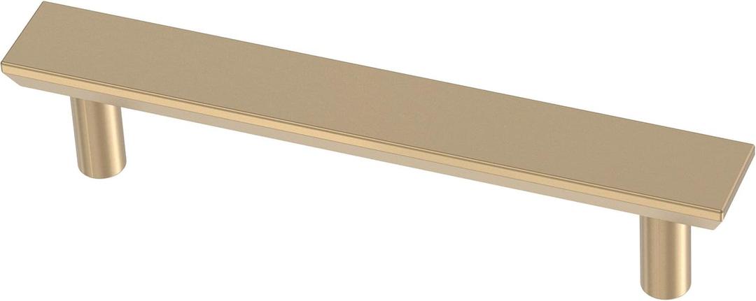Franklin Brass Simple Chamfered (5-Pack) Cabinet Handles 3-3/4" Hole Center Modern Pulls | Champagne Bronze Hardware Kitchen Door, Drawers, Dressers, Furniture P40845K-CZ-B