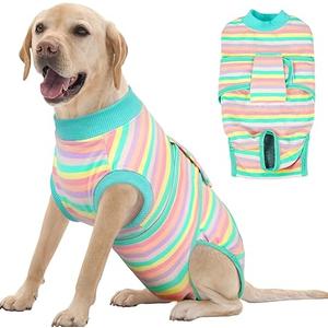 FUAMEY Recovery Suit for Dogs After Surgery,Soft Breathable Dog Bodysuit E-Collar & Cone Alternative Surgical Suit,Male Female Dog Neuter Spay Suits Anti Licking Wounds Onesie Mint Green Stripes M