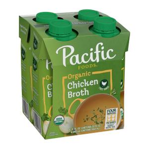 Pacific Foods Organic Free-Range Chicken Broth, 8 oz Carton (4 Pack)
, Best By: 01/03/2027