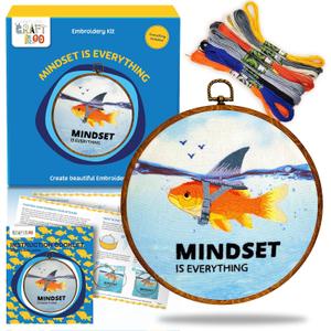 Hand Embroidery kit for Beginners .Beginner embroidery kit for adults with Stamped Embroidery Patterns. Embroidery Kits for adults.Embroidery Starter Kit. Cross Stitch Kit.Needlepoin kit Goldfish