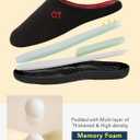 VeraCosy Men's Two-Tone Memory Foam House Slippers Indoor Outdoor Durable Rubber Sole, Size 10.5