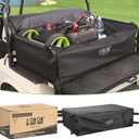 10L0L 4-Passenger Golf Cart Storage Bag, 800D PVC Dustproof Rear Bench Bag for Yamaha, EZGO, Club Car, No Drilling Required, Grocery Organizer with Secure Buckles