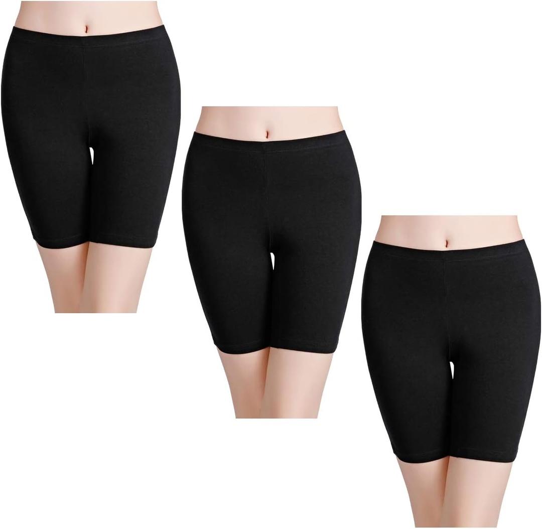 wirarpa Women's Anti Chafing Cotton Underwear Boy Shorts Long Leg Boyshorts Panties 3 Pack (Large)