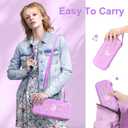 Younik Switch 2 Case Compatible with NS Switch 2 (2025), Carrying Case with 19 Game Card Slots, 4 in 1 Switch 2 Accessories Includes Shoulder Strap, Wrist Strap & Stickers (Purple)