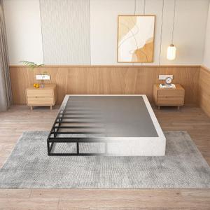 LUMUNANCE 8 Inch High Profile Full Box Spring, Heavy Duty Metal Bed Base Mattress Foundation with Fabric Cover, Noise-Free, Easy Assembly