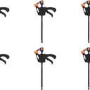 Bar Clamps 4 Inch Wood Clamp F Type Woodworking Work Bar Clamp Clip F Clamp Ratchet for Carpentry Tool Release Carpenter Tools for Woodworking(Black-6PCS)