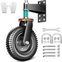 Gate Wheel, Keep The gate Anti-Sagging, Capacity 750 Lbs, 360 Degree Rotation, 6 inch gate Wheels for Wooden gate and Metal Tube, Heavy Duty Gate Wheel Dual Mount Options (Straight/U-Bolt)