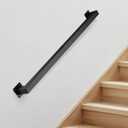 Modern Stair Handrail, Sturdy Safety Handrail for Stairs/Wall-Mounted Black Metal Wall Mount, Minimalist Design-32inch