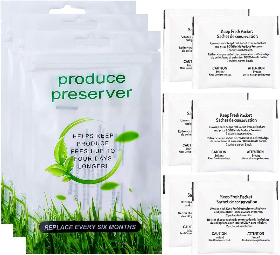 Funmit W10346771A FreshFlow Produce Preserver Replacement for Whirlpool Refrigerator Replace W10346771 2117689 AP5324183 AH3503014 EAP3503014 PS3503014 (3 Pack - 6 Pouches)