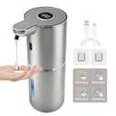 Automatic Soap Dispenser, Touchless Liquid Soap Dispensers, USB Rechargeable, 6-Level Adjustable Volume Control, 12.8oz/380ml, Wall Mount for Kitchen, Bathroom, Free Liquid Dispenser Stickers (Black)