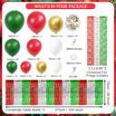 140pcs Christmas Party Balloon Set, Merry Xmas Balloons with Table Skirts and Foil Fringe Tinsel Curtains for Winter Holiday Party Decorations