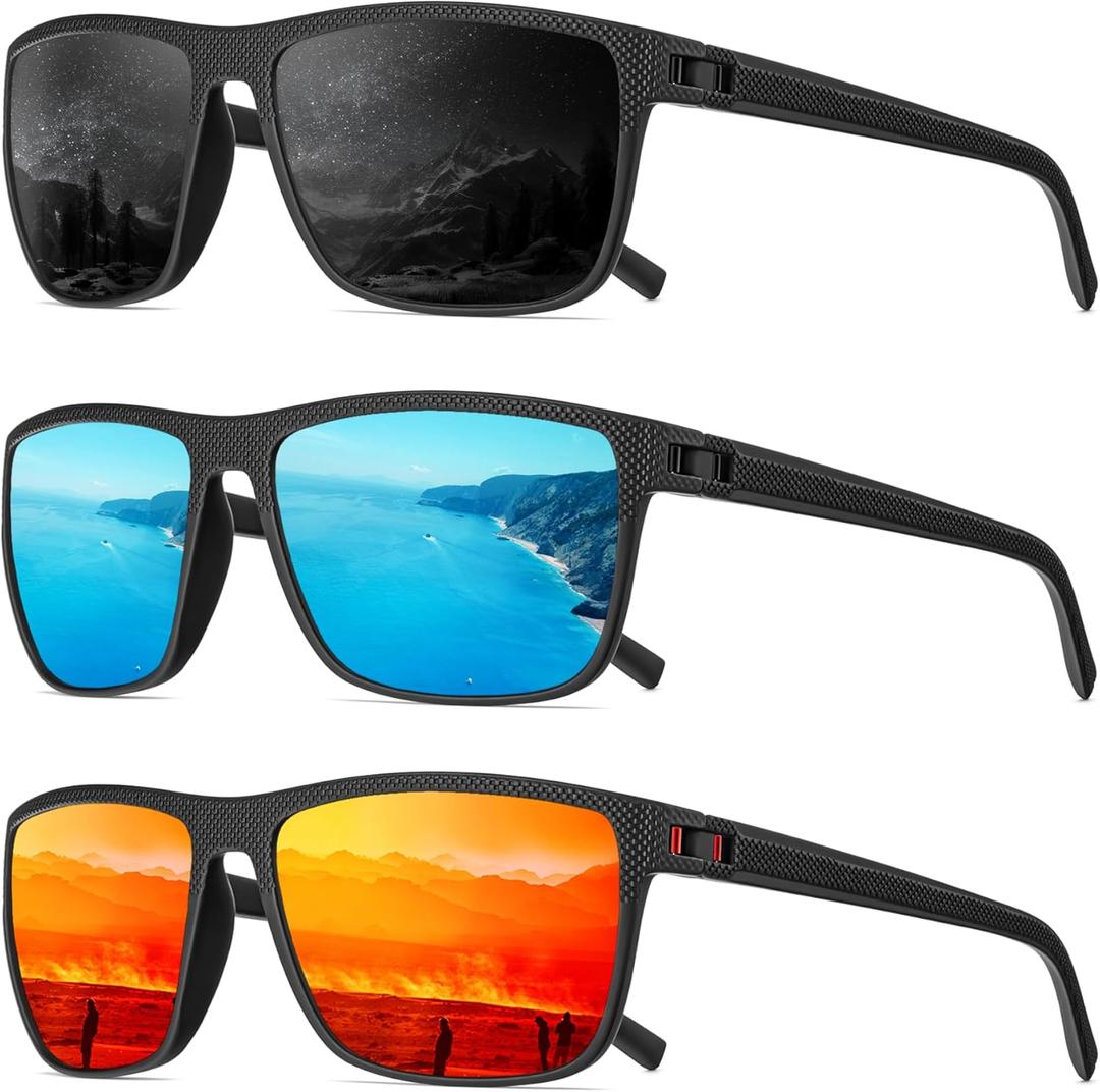 Polarized Sunglasses Men, Mens Sunglasses Polarized UV protection Lightweight Sun Glasses for Driving Fishing Golf