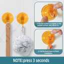 Antimbee 3 Pack Suction Cup Hooks, Wreath Hangers, Removable Small Suction Cups for Shower, Bathroom, Glass, Door, Windows, Kitchen-Up to 11 lbs on Smooth Surface (Transparent Orange)