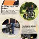 Lightweight Wheelchair with Swing-Away Footrests and Flip-Back Arms, Portable Folding Transport Wheelchair or Adults & Seniors with Brake for Storage and Travel Use, 17 Inch Seat,300 Lbs (Red)