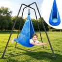 Sensory Swing with Stand for Kids, X-Shaped Frame, 330 lbs