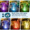 POPOSOAP Floating Fountain With LED Lights, Pond Fountain and Aerator Complete Kit with 660GPH Water Pump 27FT Power Cord, 3 Spray Styles for Ponds, Pool, Water Gardens P130