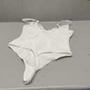 Popilush Shapewear Bodysuits for Women - Tummy Control Body Suits for Womens Deep V Corset Tops Thong Concert Outfits (M(4-6), Arctic White)