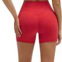 SUUKSESS 2 Piece Workout Sets for Women Open Back Sports Bra High Waist Biker Shorts with Pockets Scrunch Booty Lift Gym Sets (Red, M) (Red, M)