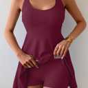 B2prity One Piece Swimdress Swimsuits for Women Tummy Control Swim Dress Cute Modest Skirt Bathing Suit (Purple, XL)