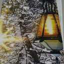 Mocsicka Winter Scene Backdrop - Snow Forest Party Decorations for Holiday Wall Decor - Wonderland Snowflake Photography Background (White, 10x7ft(120"x82"))