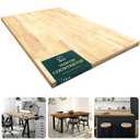 Bme Hevea Solid Wood Butcher Block Table Top - Unfinished Desk or Countertop Surface - Suitable for DIY Desktop or Kitchen Countertop Projects - 60" L x 30" W x 1.5" Th