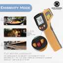 KNINE OUTDOORS Infrared Thermometer Laser Temperature Gun, -58 to 1112, Single Laser Targeting, Distance to Spot Ratio 12:1, for Cooking, Oven and Meat (Orange)