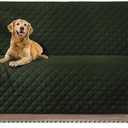 Reversible 3 Cushion Couch Cover for Dogs Water Resistant Washable Pets Furniture Protector Sofa Cover with Elastic Straps (Sofa 68", Dark Green/Light Green)