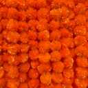 5PCS Marigold Garland 5 Feet Long Artificial Flowers for Indian Diwali Pooja Wedding Party Home and Event Decoration (5, Orange Red)