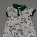 Newborn Baby Boy Golf Outfit Golf Cart Onesie Polo Shirt Romper Short Sleeve Jumpsuit Cute Infant Summer Clothes (3-6 Months, Green)