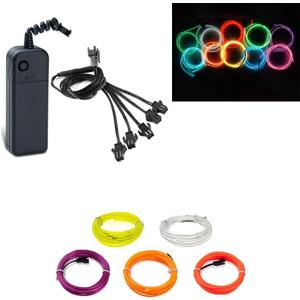 ABALDI EL Wire Neon Light Portable Battery Powered Electroluminescent Wire Pack Drivers High Brightness for Xmas Party Decoration(5x1m,Multi Colours A)
