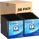 SUQJOY Durable 3 Ring Binders 1 Inch 36 Pack Bulk, Clear View Binders Bulk Three Ring Binders PVC Free, Fit for 8.5x11 inches for School or Office Supplie(Black