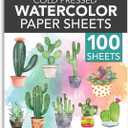 Bright Creations 100 Sheets Cold Press Watercolor Paper for Artists and Beginners (7 x 10 Inches)