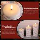 Eywamage Christmas Flameless Pillar Candles with Remote, Winter Holiday LED Candles Decor Battery Operated Flickering Set of 3 (Bear)
