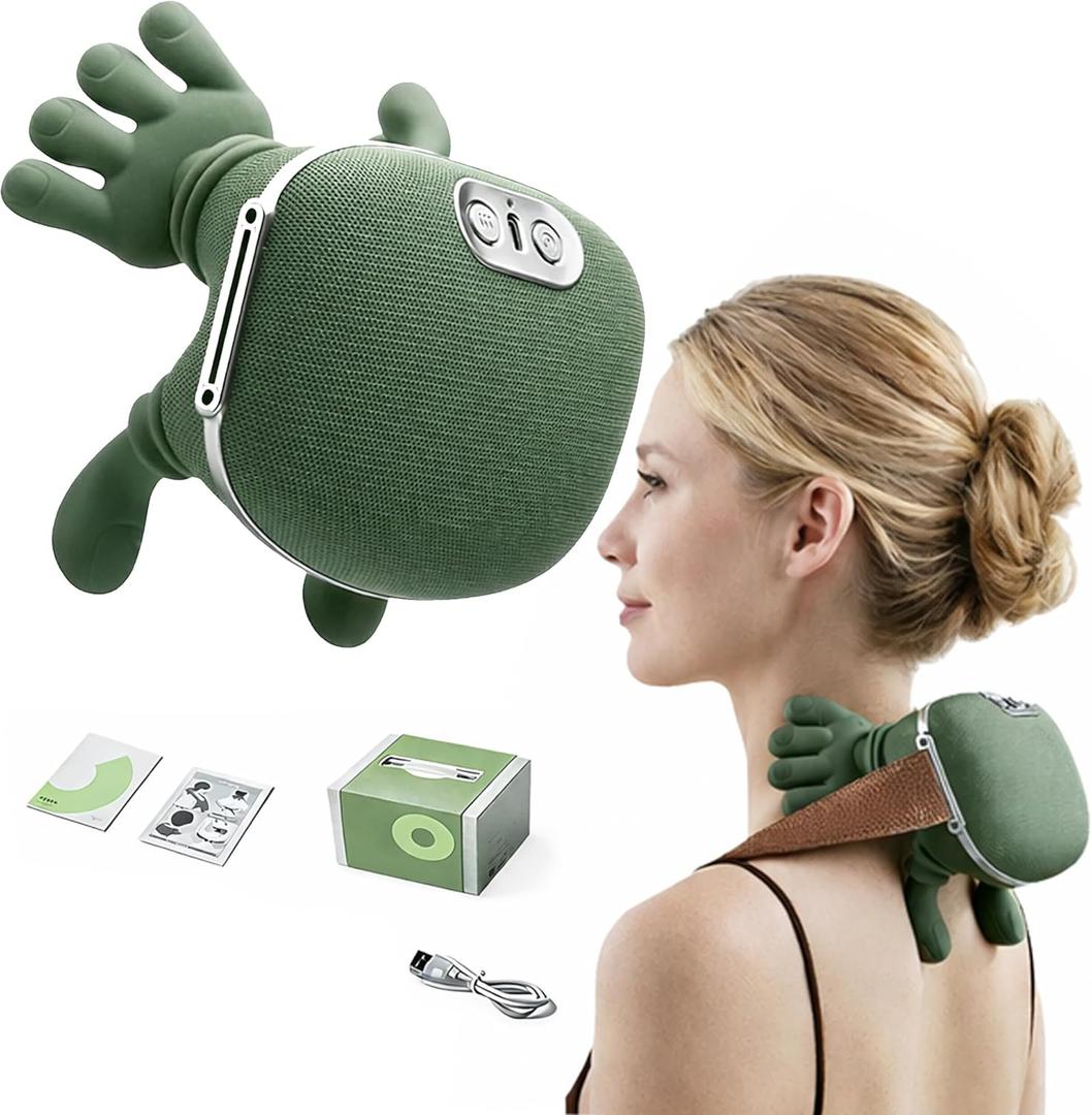 Trivaze Neck Massager with Heat Ultimate Neck and Shoulder Massager for Relaxation, Portable USB Charging, Realistic Massage Sensation, 4D Masajeador de Espalda y Cuello para Alivio de Tensin y Dolor