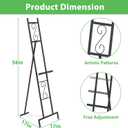58IN Black Easel Stand for Sign, 3 Tier Adjustable Larger Wedding Welcome Sign Holder, Art Poster Display Stand Free Standing with Chain, 17x17x58 Inch