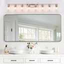 8 Light Bathroom Vanity Light, Large Brushed Nickel Vanity Lights Fixtures, Bathroom Lighting Fixture Over Mirror with Clear Glass Shade for Mirror, Bedroom, Living Room, Wall Lamp