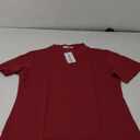 CEASIKERY Women's 3/4 Sleeve V Neck Tops Casual Tunic Blouse Loose Shirt (B:wine Red), M