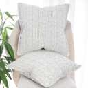 OYIMUA Blue and White 20x20 Decorative Throw Pillow Covers Chenille Set of 2 Square Accent Pillows for Couch Living Room Bed Cozy Farmhouse Neutral Cushion Covers