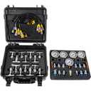Hydraulic Pressure Test Kit with 5 Gauges 13 Test Couplings 14 Tee Connectors 5 Test Hoses for Excavator Construction Machinery 10/100/250/400/600bar 150/1500/4000/6000/9000PSI