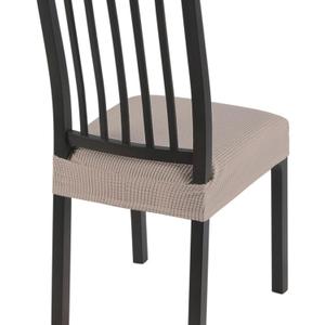 SearchI Stretch Dining Chair Seat Covers Set of 4, Soft Removable Washable Seat Covers for Dining Chairs, Dining Room Seat Cover Protector (Rear-Covered, Waffle Jacquard Taupe)