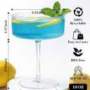 GATHER 24PCS Ribbed Plastic Martini Glasses for Party Wedding 