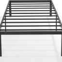 VECELO 16" Twin Size Metal Platform Tall Bed Frame for Kids,Heavy Duty Steel Slat/Easy Assembly Mattress Foundation/No Box Spring Needed