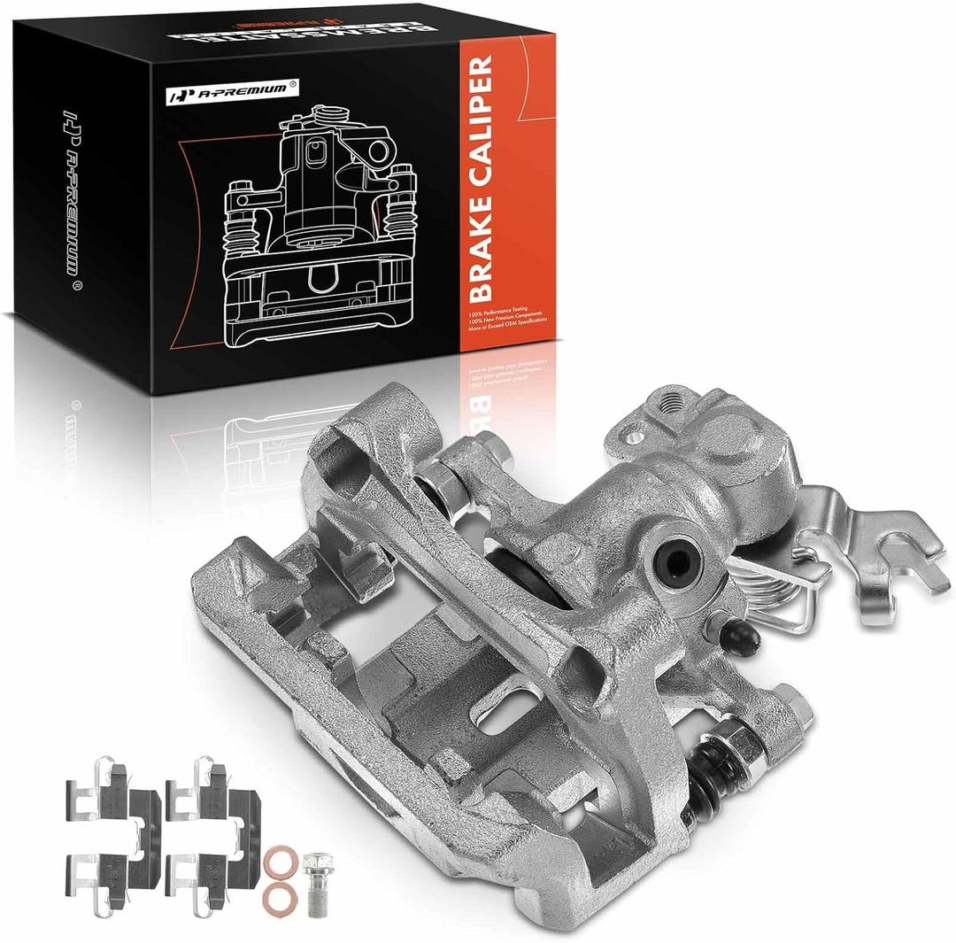 A-Premium Disc Brake Caliper Assembly with Bracket Compatible with Ford, Lincoln, Mazda and Mercury Models - Fusion 2006-2012, 6 2006-2013, Zephyr 2006, MKZ 2007-2012, Milan - Rear Right Passenger