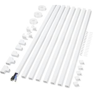 Cord Covers for Wires on Wall Extra-Long, 26.25ft TV Cord Hider Kit, Paintable Cable Management Concealer, White Cord Raceway Channel, 8 x L39in x W0.95in x H0.55in White