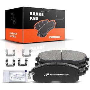 A-Premium Front Ceramic Brake Pads Set Compatible with Infiniti, Nissan and Suzuki Models - G20, G35, I30, I35, 350Z, Altima, Cube, Juke, Maxima, Sentra, Versa, SX4, with Hardware, 4-Pack