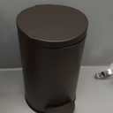 TIPGO Small Trash Can with Lid Soft Close, 4.5 Liters / 1.2 Gallon Bathroom Garbage Can, Mini Step Trash Bin, Stainless Steel Wastebasket for Bathroom, Bedroom, Office (Brown)