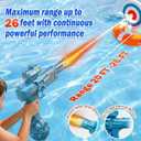 Electric Water Gun Toy, Automatic Squirt Blaster Pistol Kids, Adult | LED light-up long range squirt gun pistol toy, Rechargeable Watergun outdoor pool beach Ideal gift for kids 6+ adult summer